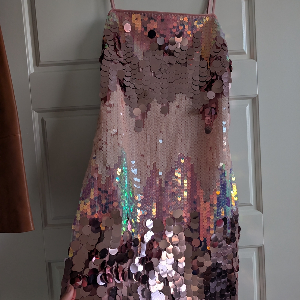 12th Tribe Pink Sequin Mini Dress